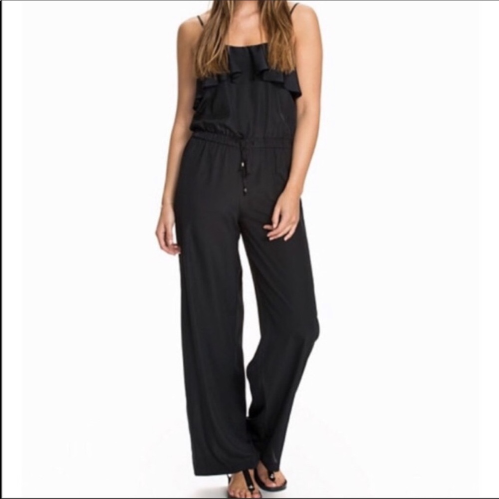 VGUC | Michael Kors Ruffle Jumpsuit Black M - Picture 2 of 7
